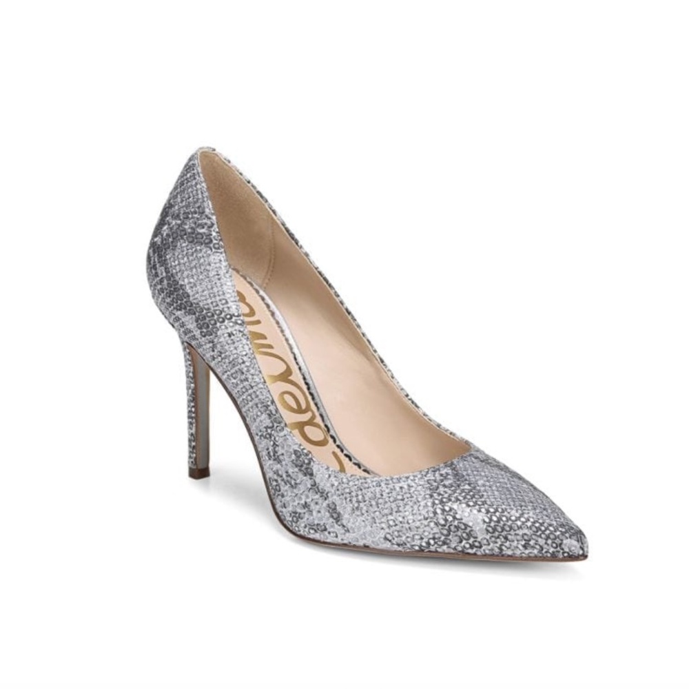 Sam Edelman Hazel Snakeskin-Embossed Leather Pumps
